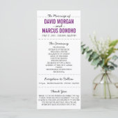 Carte rack du programme de mariage Silhouettes sim (Debout devant)