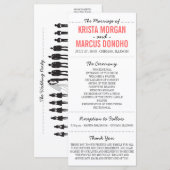 Carte rack du programme de mariage Silhouettes sim (Devant / Derrière)