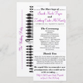 Carte rack du programme de mariage Silhouettes sim (Devant / Derrière)