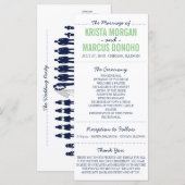 Carte rack du programme de mariage Silhouettes sim (Devant / Derrière)