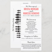 Carte rack du programme de mariage Silhouettes sim (Devant / Derrière)