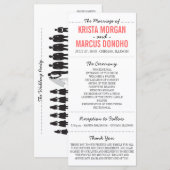 Carte rack du programme de mariage Silhouettes sim (Devant / Derrière)