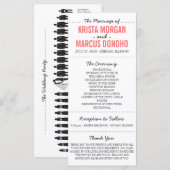 Carte rack du programme de mariage Silhouettes sim (Devant / Derrière)