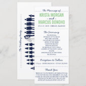 Carte rack du programme de mariage Silhouettes sim (Devant / Derrière)