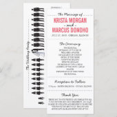 Carte rack du programme de mariage Silhouettes sim (Devant / Derrière)