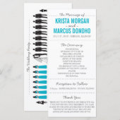 Carte rack du programme de mariage Silhouettes sim (Devant / Derrière)
