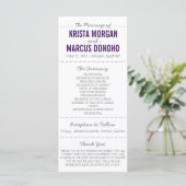 Carte rack du programme de mariage Silhouettes sim (Debout devant)