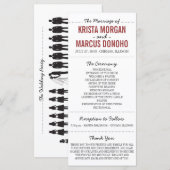 Carte rack du programme de mariage Silhouettes sim (Devant / Derrière)