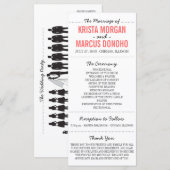 Carte rack du programme de mariage Silhouettes sim (Devant / Derrière)