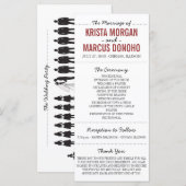 Carte rack du programme de mariage Silhouettes sim (Devant / Derrière)