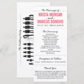 Carte rack du programme de mariage Silhouettes sim (Devant / Derrière)