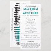 Carte rack du programme de mariage Silhouettes sim (Devant / Derrière)