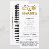 Carte rack du programme de mariage Silhouettes sim (Devant / Derrière)