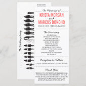 Carte rack du programme de mariage Silhouettes sim (Devant / Derrière)