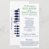 Carte rack du programme de mariage Silhouettes sim (Devant / Derrière)