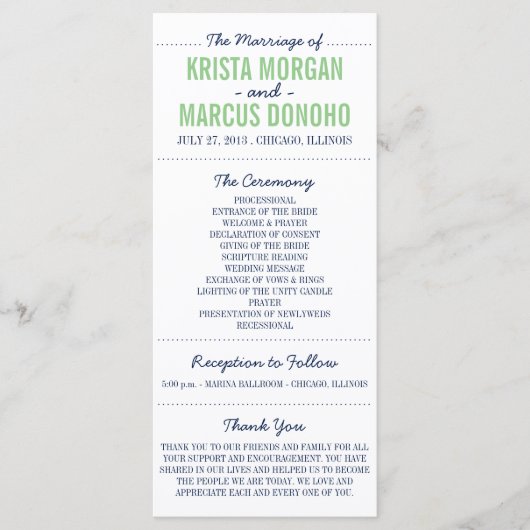 Carte rack du programme de mariage Silhouettes sim (Devant)