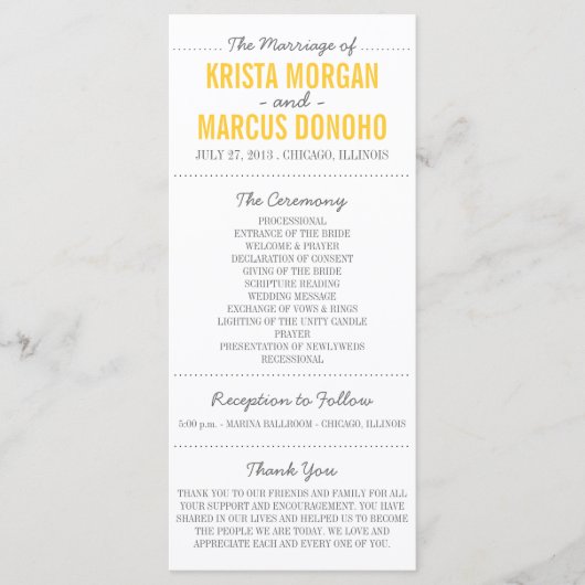 Carte Rack du programme de mariage Silhouettes sim (Devant)