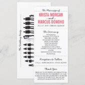 Carte rack du programme de mariage Silhouettes sim (Devant / Derrière)