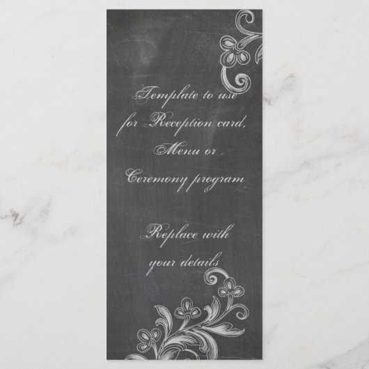 Carte rack du programme floral Chalkboard (Dos)