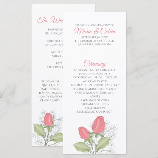 Carte rack du programme Rose rouge peint (Devant / Derrière)