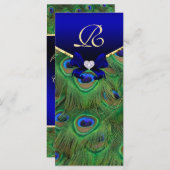 Carte Rack du programme Royal Blue Peacock Wedding (Devant / Derrière)