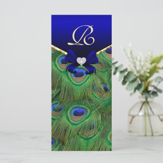 Carte Rack du programme Royal Blue Peacock Wedding (Debout devant)