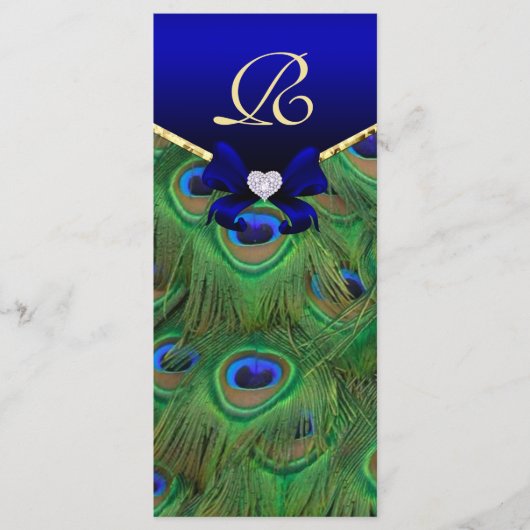 Carte Rack du programme Royal Blue Peacock Wedding (Devant)