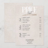 Carte Rack du Salon de Beauté Rose Blush (Devant / Derrière)