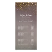 carte rack du tarif de la parties scintillant liqu (Devant)