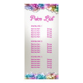 Carte rack du tarif des cristaux d'iridescente (Devant)