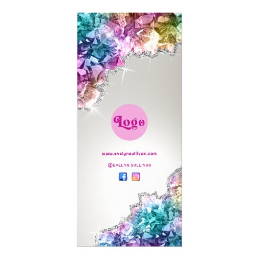 Carte rack du tarif des cristaux d'iridescente (Dos)