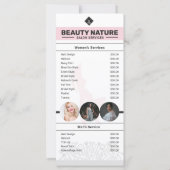 Carte Rack du tarif du salon de beauté (Dos)