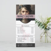 Carte Rack du tarif du salon de beauté (Debout devant)