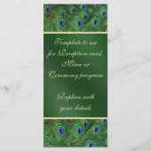 Carte rack Emerald Green Peacock Programme de mari (Dos)