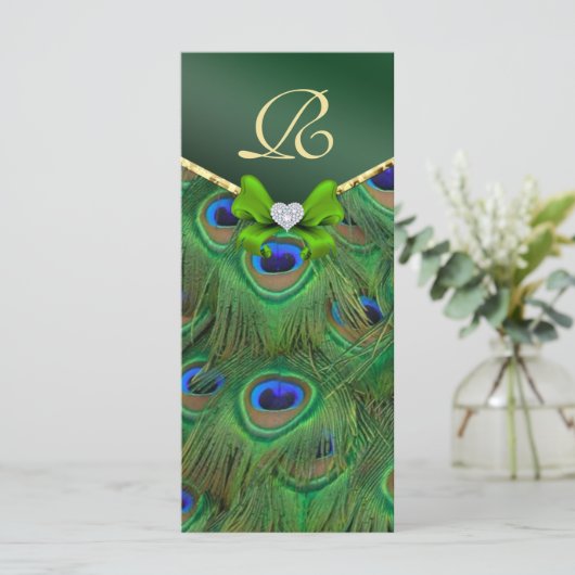 Carte rack Emerald Green Peacock Programme de mari (Debout devant)