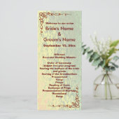 Carte rack Mariage vert et jaune des tons d'automn (Debout devant)