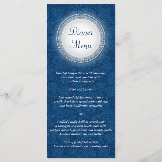 Carte Rack Menu Plaque Cobalt Baroque (Devant)