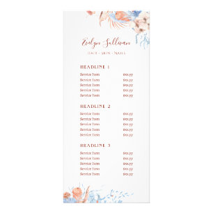 Carte rack Peach and blue tropical price list