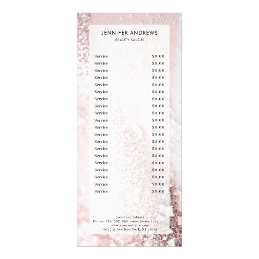 Carte Rack Prix Salon Parties scintillant Moderne (Devant)