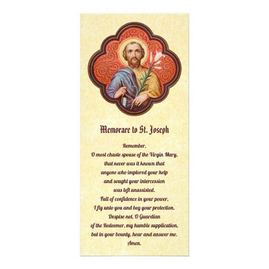 Carte Rack St Joseph avec Memorare & Litany (Devant)