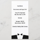 Carte Rackcard du menu mariage ou Formel de l'évén (Dos)