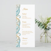 Carte Rackcard turquoise et Gold Paisley Indian Ma (Debout devant)