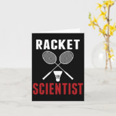 Carte Racket scientifique Funny Badminton Maman Papa (Fleur jaune)