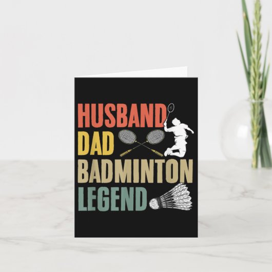 Carte Racket Shuttle Sport Hobby Husband Papa Badminton (Devant)
