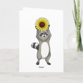 Carte Racoon avec tournesol (Dos)