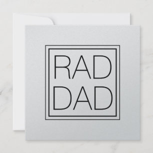 Carte Rad Dad typographie minimaliste moderne argent noi