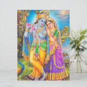 Carte Radha Krishna et Flute Hare Krishna (Debout devant)