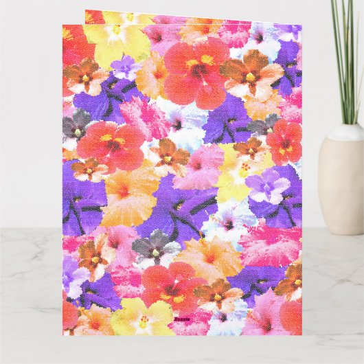 Carte "Radiance en fleur : Hibiscus en verre tendu (Dos)