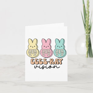 Carte Radiologie de Pâques OEufs lapins rayon vision Xra