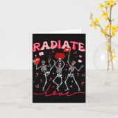 Carte Radiology Radiate Rad Tech Valentine Skeleton Hear (Fleur jaune)